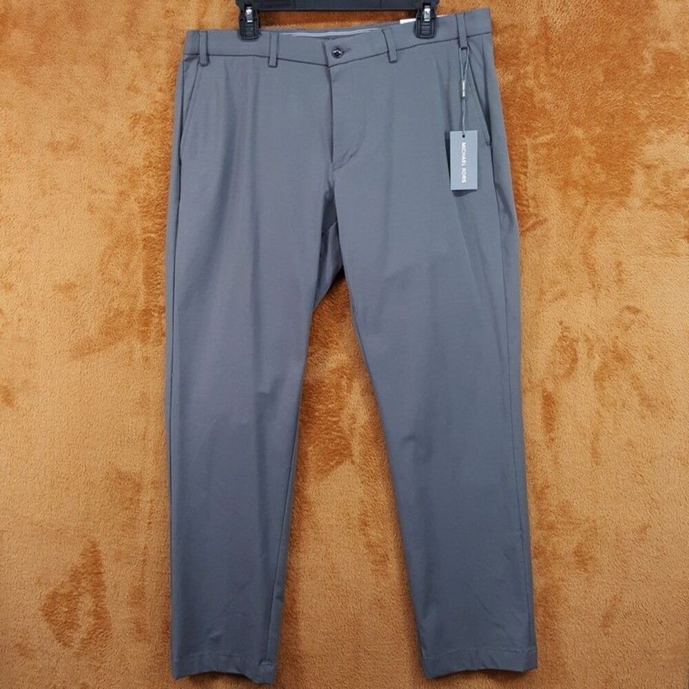 MICHAEL KORS Pants Mens Size 36x30 Solid Grey Dress Slacks Trousers Suit Stretch